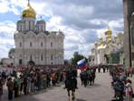 Pehldka stre (v pozad: vlevo Archangel Cathedral, vpravo Annunciation Cathedral), Kreml, Moskva